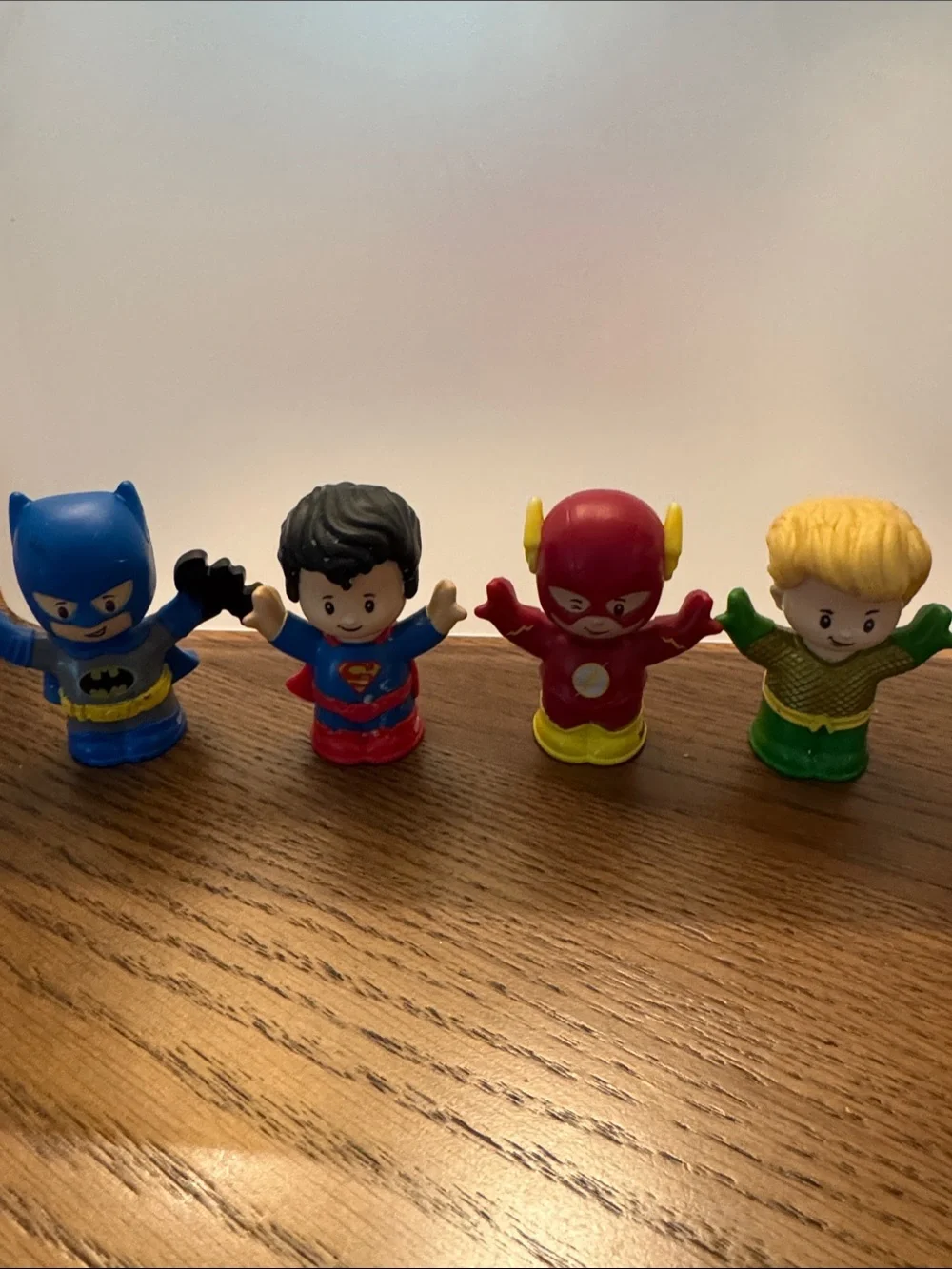 Little People Superhero Vinyl Toy Figures - Batman, Superman, Flash, Aquaman